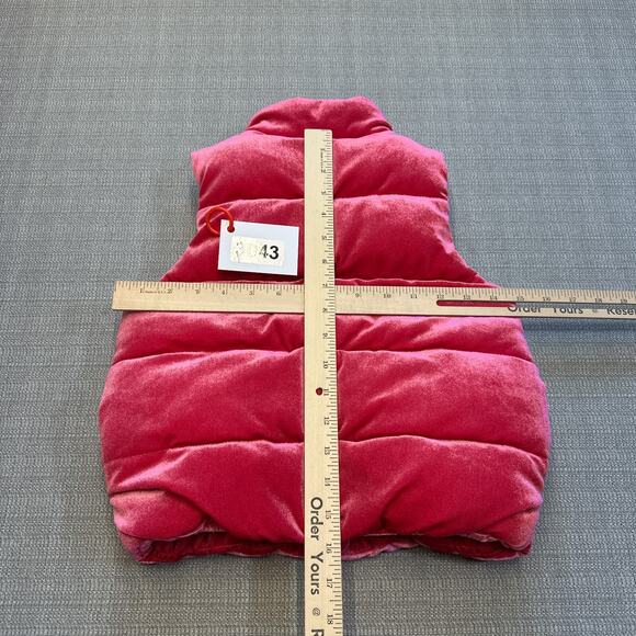 Gymboree Go Outside Puffer Vest size‎ 7-8 Medium Velour Hot Pink Full Zip - Picture 6 of 9